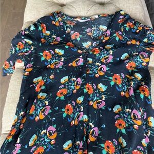 Floral V-Neck Women's Top